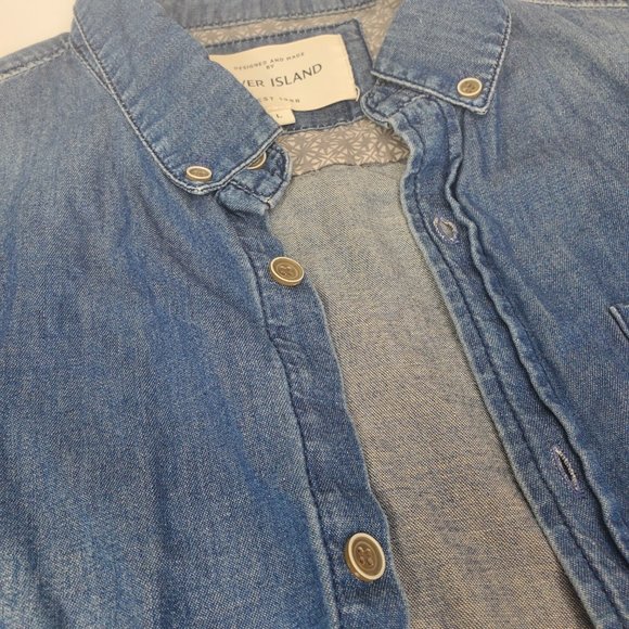 River Island Denim Button Down - Picture 4 of 11